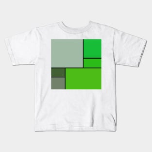 green mondrian inspired design Kids T-Shirt